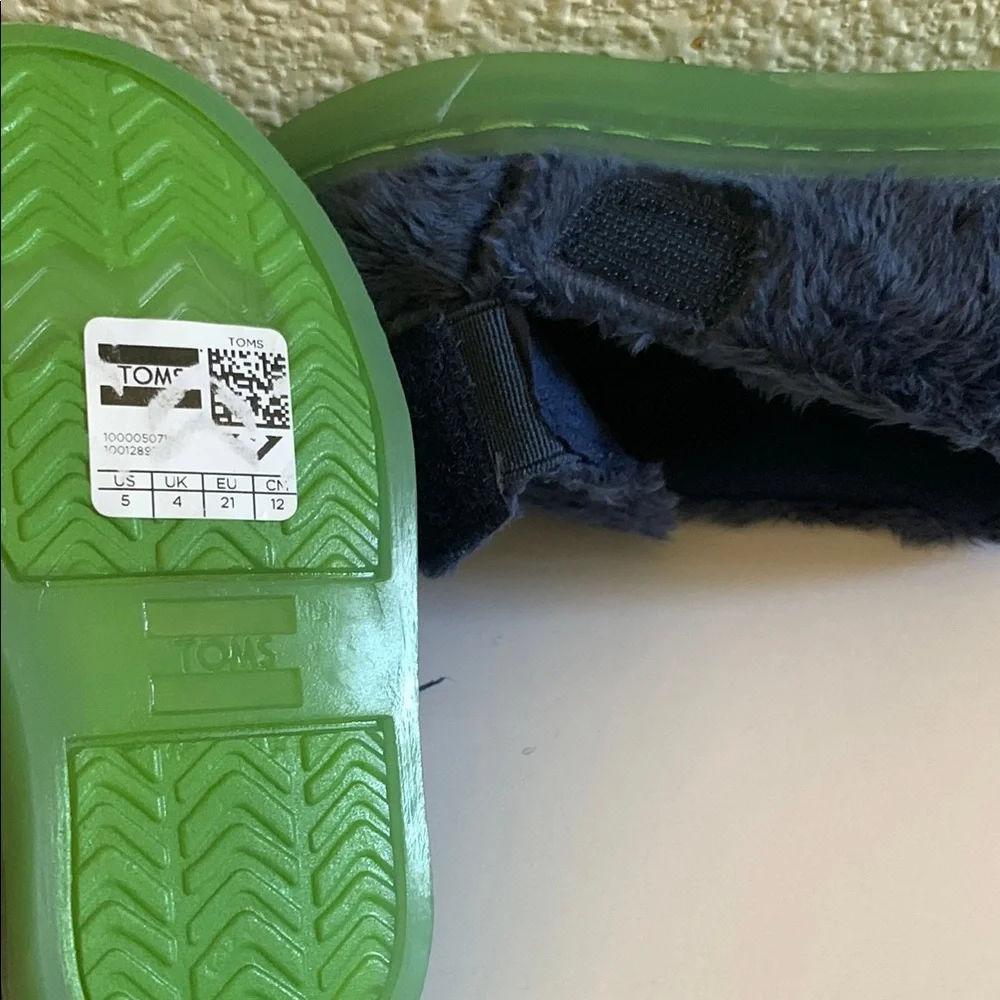 Toms Blue and Green Monster Slippers